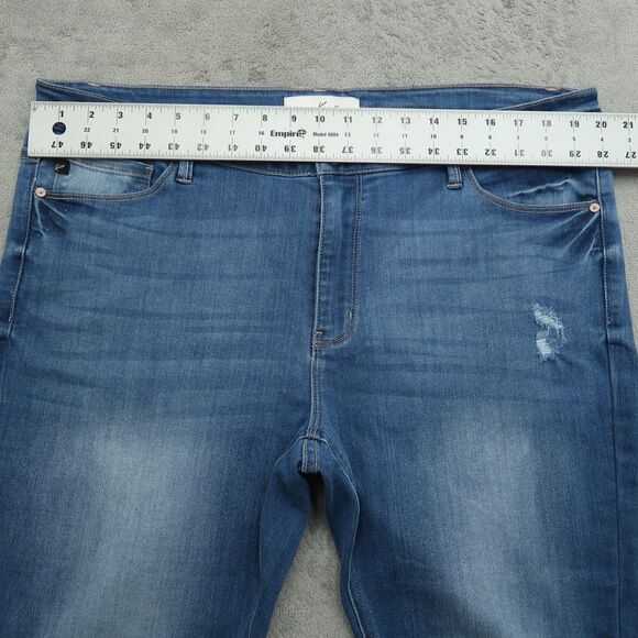 KanCan Jeans Women's Size 3XL Blue Mid-Rise Skinny Denim 29.5" Inseam Distressed - Picture 13 of 14